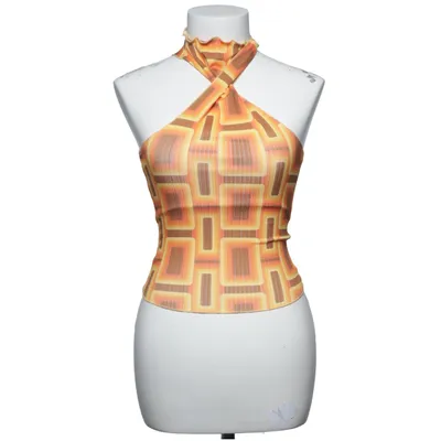 Halter neck top (Brown, Yellow, Orange) from Urban Outfitters Elastane, Polyester
