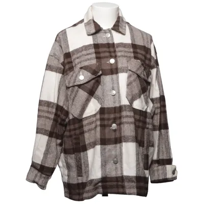 Overshirt (Brown, White) from Dilvin Woman Acrylic, Polyester, Wool