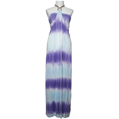 Maxi jurk (Lila, Blauw, Wit) van Lovely Girl Elastaan, Viscose