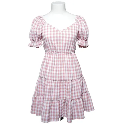 Klänning (Rosa, Vit) från Shein Polyester