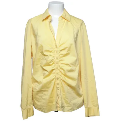 Shirt (Yellow) from New York & Company Cotton, Elastane, Polyester