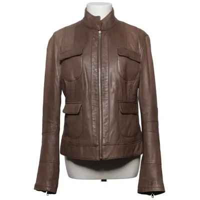 Läderjacka (Brun) från Talking French Skinn, Polyester