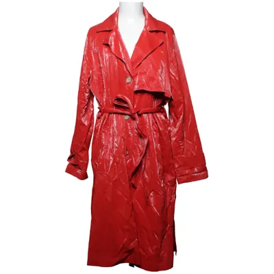 Trenchcoat (Röd) från Beaumont Bomull, Metallfiber, Polyester, Polyuretan, Viskos