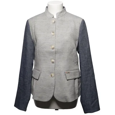Blazer (Gray, Blue) from Luis Trenker Cotton, Linen, Polyamide, Silk, Viscose, Wool