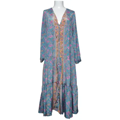 Maxi jurk (Blauw, Meerkleurig) van Gold & Silver Polyester