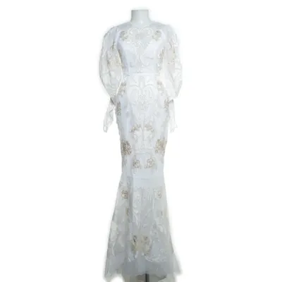 Brudklänning (Vit, Beige) från Asos Bridal Polyester, Viskos