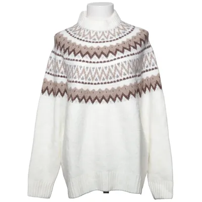 Sweater (Hvid, Brun) fra Lager 157 Akryl, Elastan, Polyester