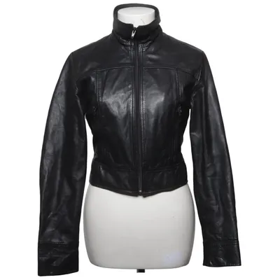 Leren jack (Zwart) van Trafaluc Leer, Viscose