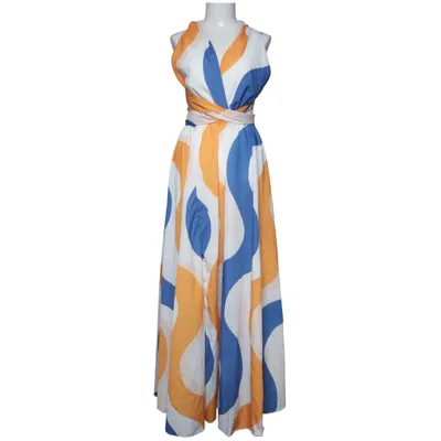 Robe longue (Bleu, Orange, Blanc) de New Imperial