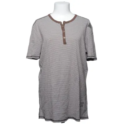 Henley T-shirt (Brun, Hvid) fra Echo Bomuld