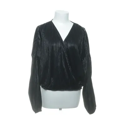 Slå-om bluse (Sort) fra NA-KD Elastan, Polyester