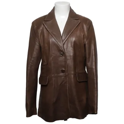 Leren blazer (Bruin) van H&M Acetaat, Leer, Polyamide