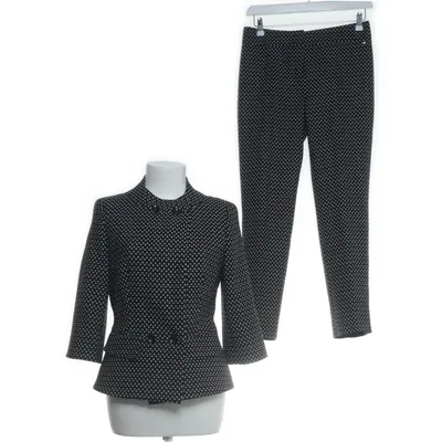 Suit (Black, White) from Escada Elastane, Cupro, Polyester, Wool