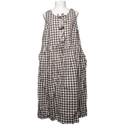 Klänning (Brun, Vit) från Notperfectlinen Linne