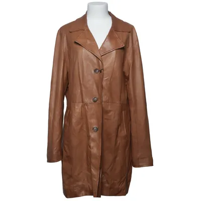 Veste longue en cuir (Marron) de Lavorazione Artigianale Cuir