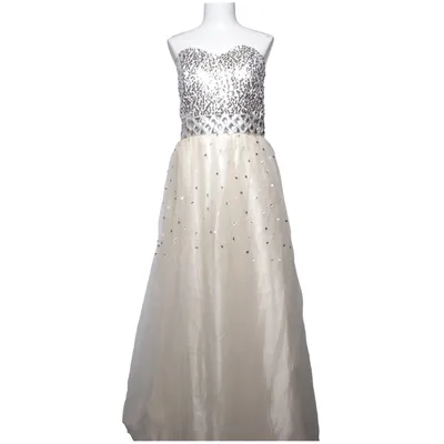 Aftonklänning (Beige, Silverfärgad)