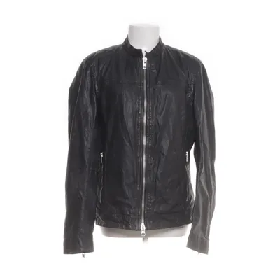 Leren jack (Zwart) van Jofama Polyester, Leer