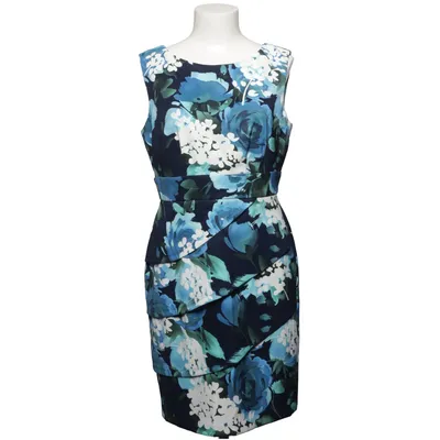 Kleid (Blau, Weiß, Mehrfarbig) von Connected Apparel Elasthan, Polyester