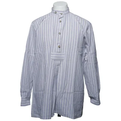 Henley T-shirt (Blå, Hvid) fra Os Trachten Bomuld