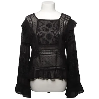Blouse (Black) from Zara Cotton, Viscose