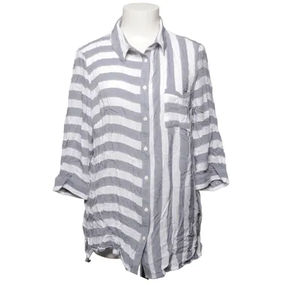Skjorte (Grå, Hvid) fra Gina Laura Elastan, Polyester, Viscose