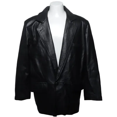 Læderblazer (Sort) fra Echtes leder Læder, Polyester