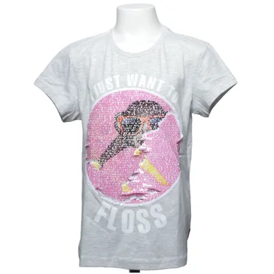 T-shirt (Grijs, Meerkleurig) van Emoji Katoen, Elastaan, Polyester