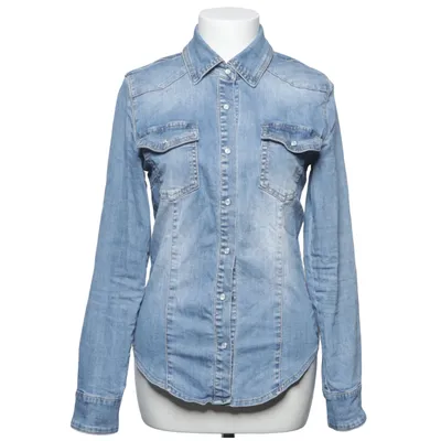Denim blouse (Blauw) van Piro Katoen, Elastaan