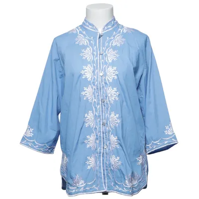 Blouse (Bleu, Blanc) de Caro Coton, Polyester