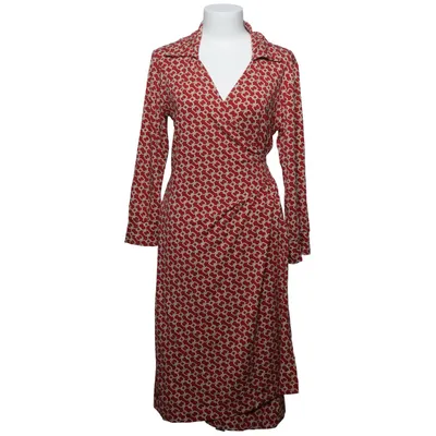 Wickelkleid (Rot, Beige) von Vera Velour Elasthan, Viskose
