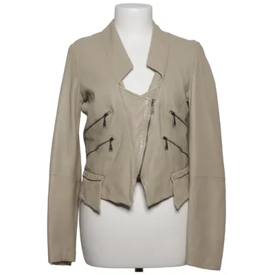 Lederjacke (Beige) von Zara Woman Leder