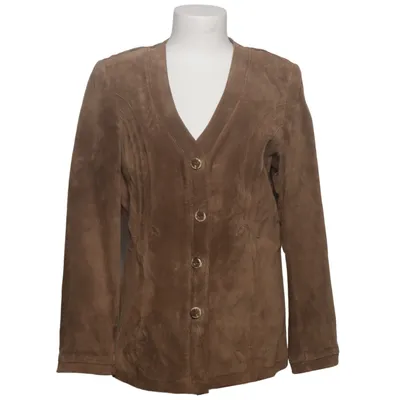 Leren blazer (Bruin) van Alphorn Leer, Polyester, Viscose