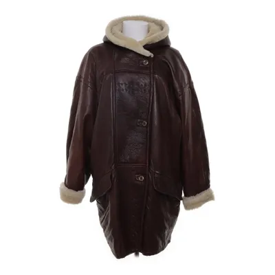 Shearlingjakke (Brun, Beige) Læder