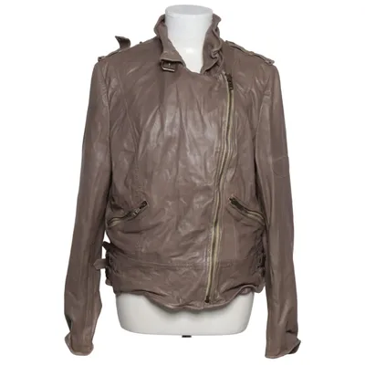 Leather jacket (Beige) from Muubaa Cotton, Leather, Polyester