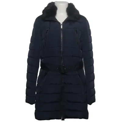 Winterjas (Blauw) van 123 Paris Elastaan, Polyester, Konijnenbont