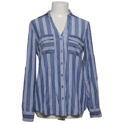 Shirt (Blue, White) from New York & Company Polyester, Viscose