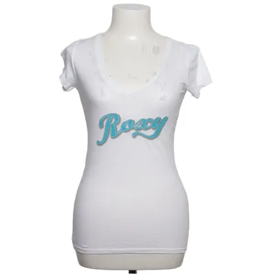 T-shirt (Hvid, Blå) fra Roxy Bomuld, Polyester, Viscose