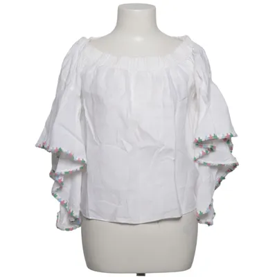 Blouse (White, Multicolored) from Zara Woman Linen