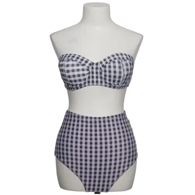 Bikini (Sort, Hvid) fra Belsira Elastan, Polyester