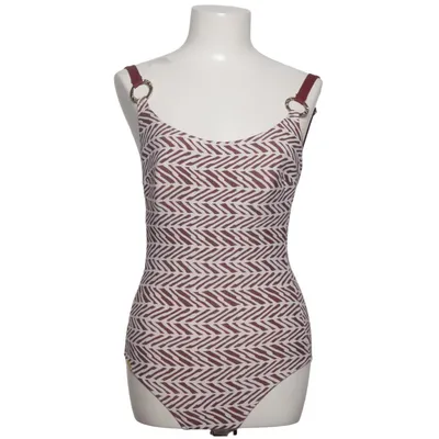 Swimsuit (White, Brown) from Selmark Elastane, Metallic fiber, Polyamide, Polyester