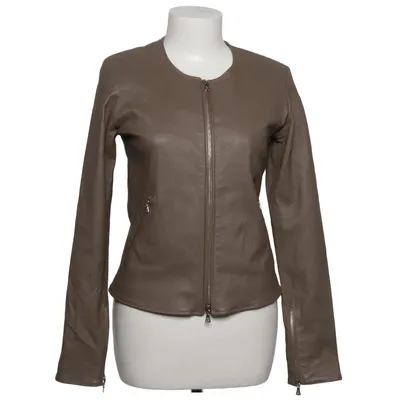 Veste en cuir (Gris) de Vent couvert Cuir