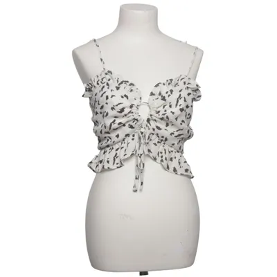 Crop top (Hvid, Sort) fra Honey Punch Polyester, Viscose