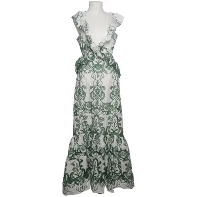 Maxi jurk (Wit, Groen) van Zara Katoen, Polyester