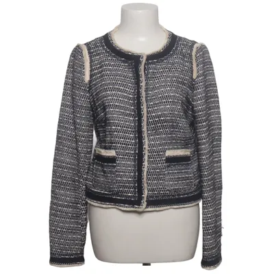 Blazer (Blue, White) from Oui Collection Acetate, Acrylic, Cotton, Nylon, Viscose