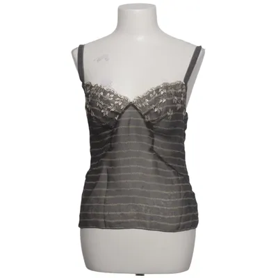 Top (Black, Beige) from Alberta Ferretti Silk