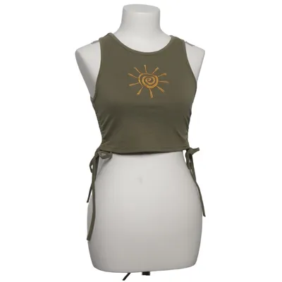 Crop top (Green) from Romwe Cotton, Elastane, Polyester
