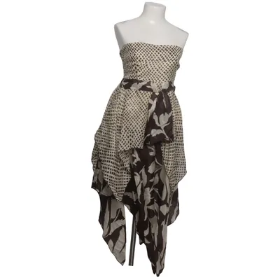 Dress (Brown, White) from Fullah Sugah Silk
