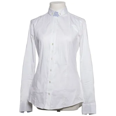 Button down shirt (White, Blue) from Soluzione Cotton, Elastane, Polyamide