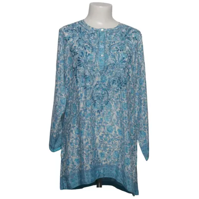 Blouse (Blue, White) from Vicci Polyester, Silk