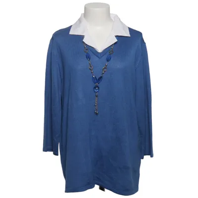 Sweater (Blue, White) from Malva Acrylic, Cotton, Polyester